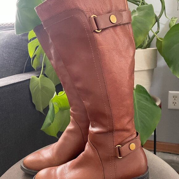 Franco Sarto Women's size 7 Cognac Boots Leather - Picture 1 of 10
